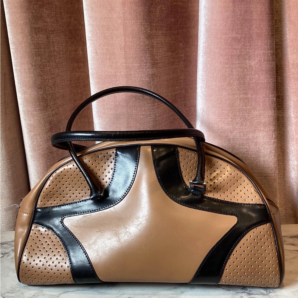 Tiffany & Fred Tan and Black Shoulder Bag